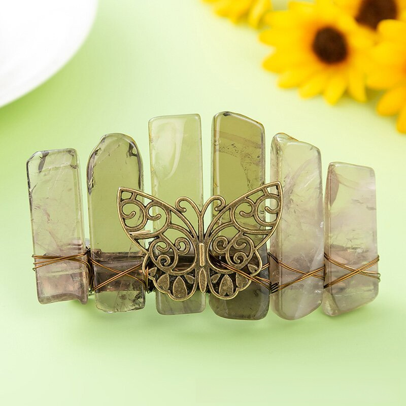 Presilha de cabelo borboleta de cristal acessório boho_voghion.com