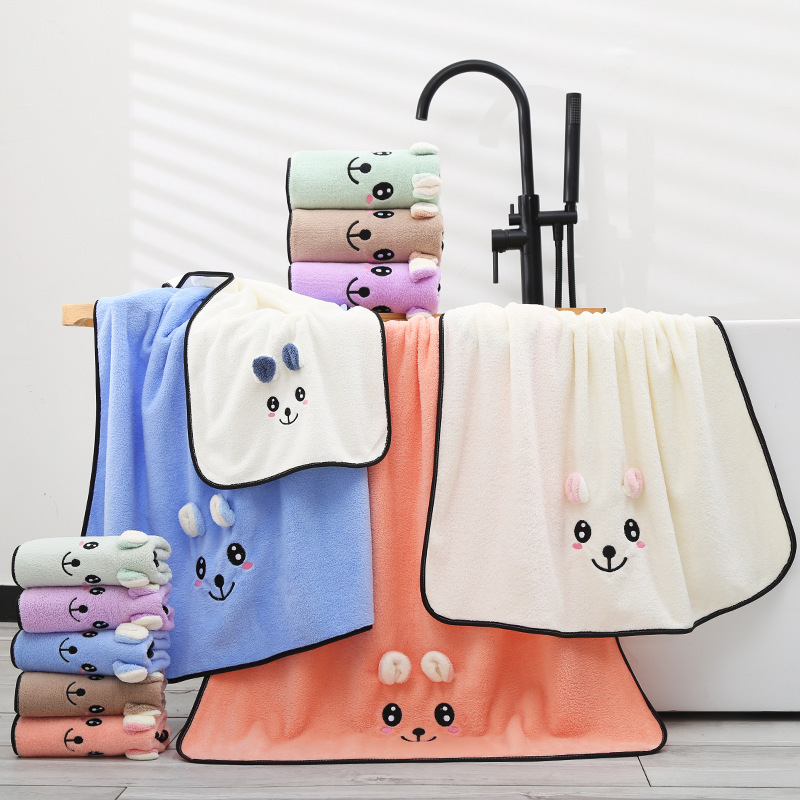 Cross-Border Vacuum Manufacturer Wholesale Coral Velvet Three-Dimensional Ear Rabbit Towel Bath Towel Cartoon Gifts and Giveaways Cross-Border Vacuum Manufacturer Wholesale Coral Velvet Three-Dimensional Ear Rabbit Towel Bath Towel Cartoon Gifts and Giveaways
