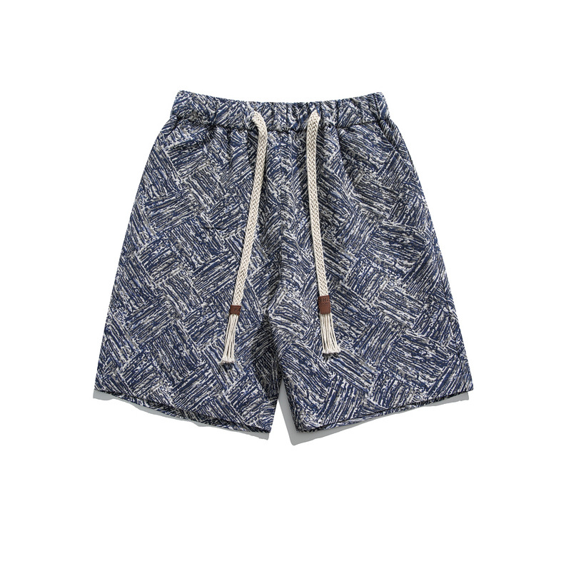 Men's Mid-Length Basketball Sports Shorts Chinese Style Printed Heavy Duty Drape Casual Wide Leg Beach Five Point_viptrois.com