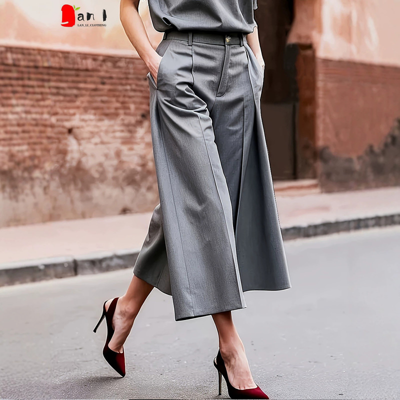 Cross-Border E-Commerce 2026 Summer Fashion Outfit: a Complete Set of Stylish Suits, Minimalist Niche Design, Unique Loose Wide-Leg Pants