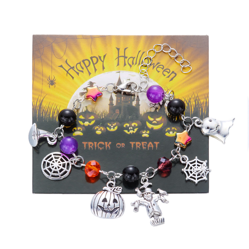 クロスボーダー新しいハロウィンシリーズジュエリーゴーストカボチャカーペンダントブレスレットかわいい面白い猫ホリデーブレスレット|undefined
