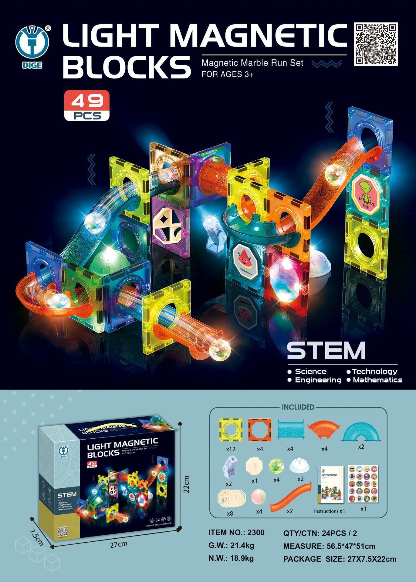 Bloques magnéticos con rodillos y tubos para niños