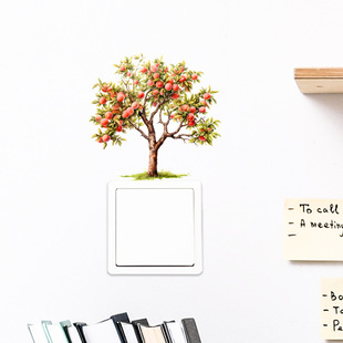 Creative Peach Tree Switch Stickers Home Bedroom Room Socket Decorative Wall Stickers Living Room Beautify Wall Decorative Stickers