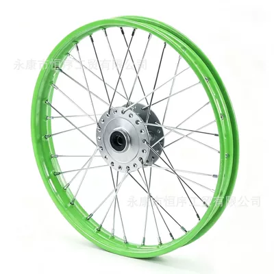 Off-road motorcycle accessories hub core wheel hub 1.4x14inch wheel hub 1.9x12inch steel rim aluminum rim wheel hub (Motorcycle wheel hub) - front-wheel-hub-140x14-green-rim