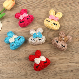 Source manufacturers knitted hairpin wool hair accessories rabbit clip sweet handmade fabric accessories clothing accessories