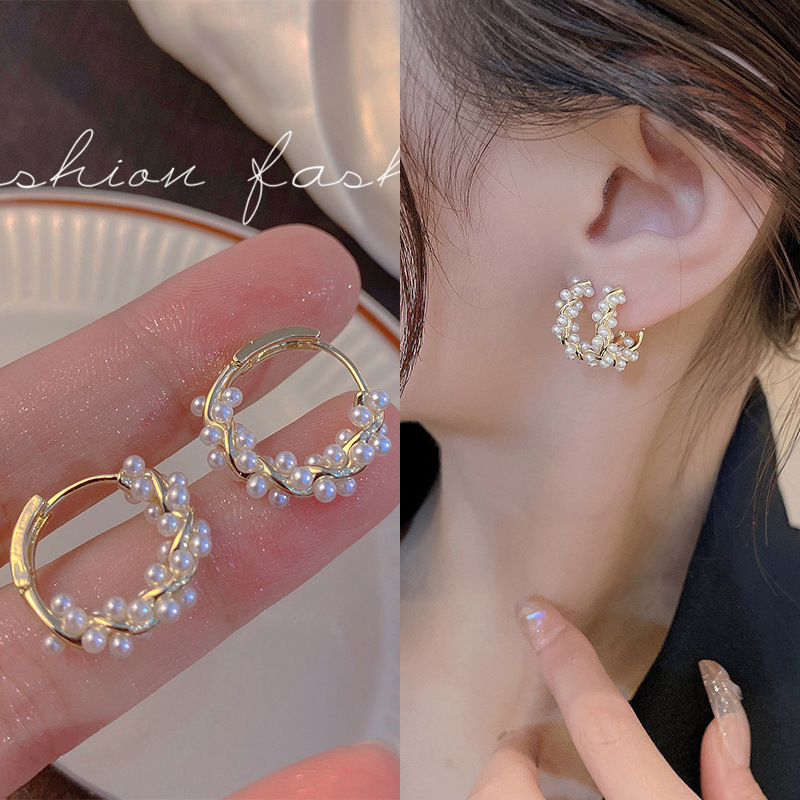 D0273珍珠耳扣-金色