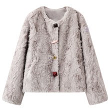 35NW-0054环保绒绒仿皮草外套2025秋冬新款时尚小个子皮毛一体
