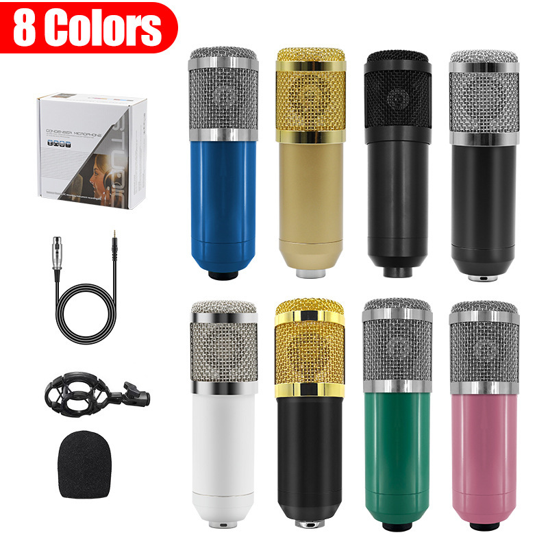 Cross-Border Bm800 Condenser Microphone V8 Mobile Phone English Sound Card Computer USB Cantilever Bracket Live Broadcast Set