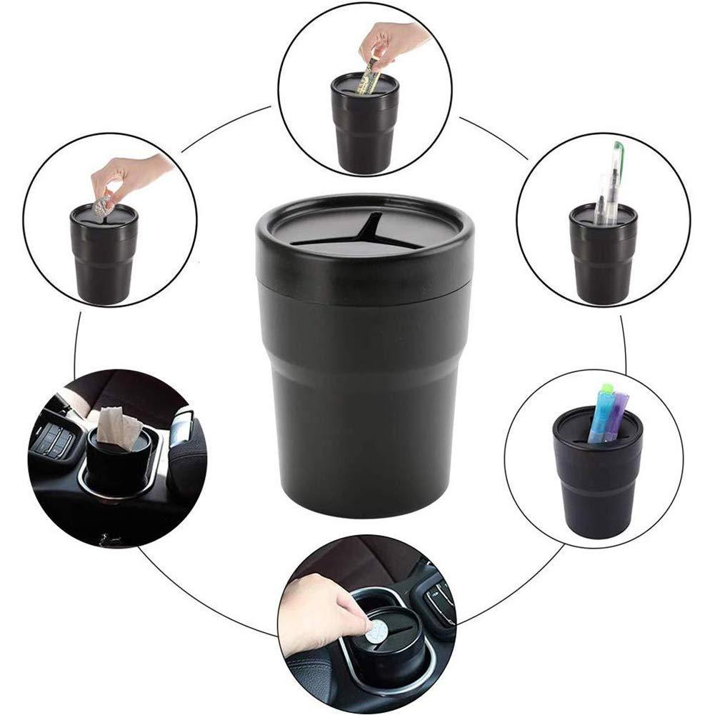Multi-functional car mini dustbin with lid desktop storage ashtray storage box car cup holder trash can
