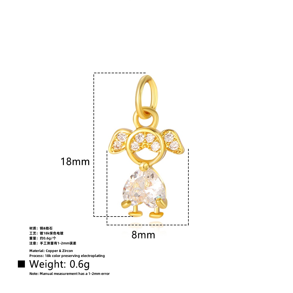 2g Weight Pendant Jewelry Making Type 8*18mm Jewelry Making Size Zircon Inlay Material DIY Jewelry Accessories Classification 1 Piece Quantity Copper Material Human Pattern Polished Finish Inlay Design Shiny, IG Style Style 1 Piece 8*18mm Copper Zircon Human Polished Pendant 1