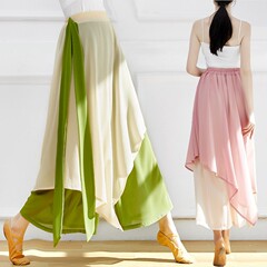 不規則な二重シフォンのキュロットがあります。現代古風に女性のダンスを演出します。