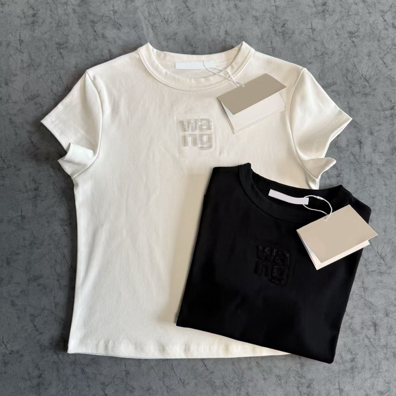 Nanyou High-End 26Ss Spring/Summer Short Sleeve T-Shirt with Embossed Letters and Rhinestones for Women, Slim Fit Round Neck Fashionable Versatile T-Shirt Nanyou High-End 26Ss Spring/Summer Short Sleeve T-Shirt with Embossed Letters and Rhinestones for Women, Slim Fit Round Neck Fashionable Versatile T-Shirt