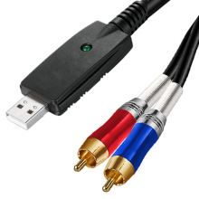 厂家供应 USB莲花线高保真屏蔽降噪USB-RCA音频连接线定制加工
