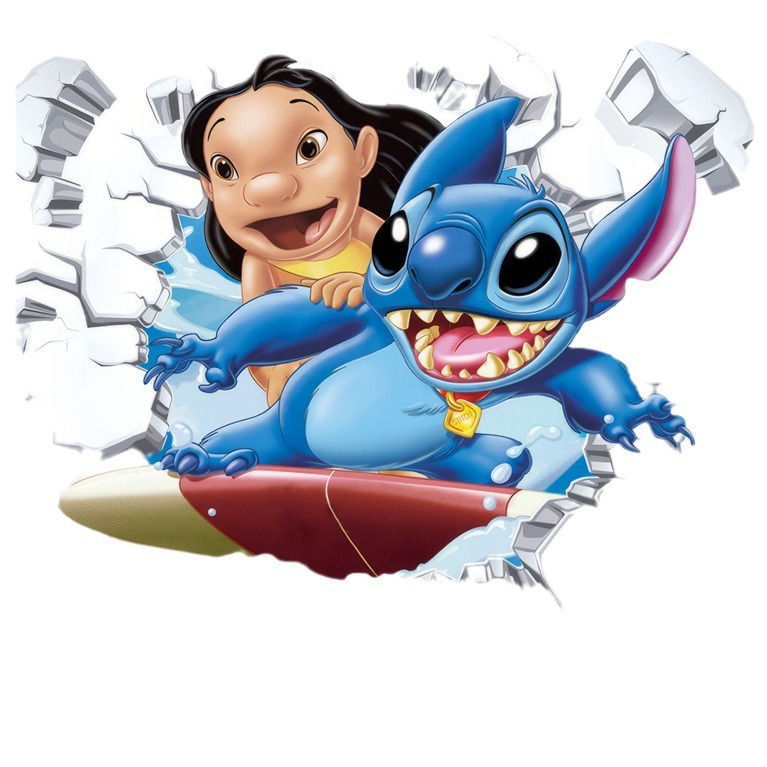 Cartoon transfronterizo Sticky pared pegatinas tridimensionales a través de la pared decoración de la pared de la habitación de niños pegatinas autoadhesivas diseño de fondo creativo