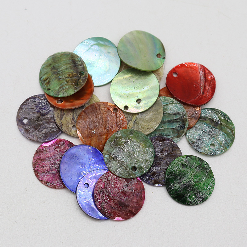15mm Masi Shell Edge Hole Shell Masi Shell Disc DIY Handmade Jewelry Clothing Bags Shoes and Hats Decorative Accessories
