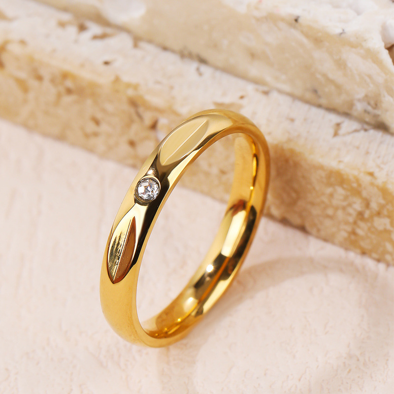 Round Pattern Women'S Gender Simple Style Round Titanium Steel Rings In Bulk