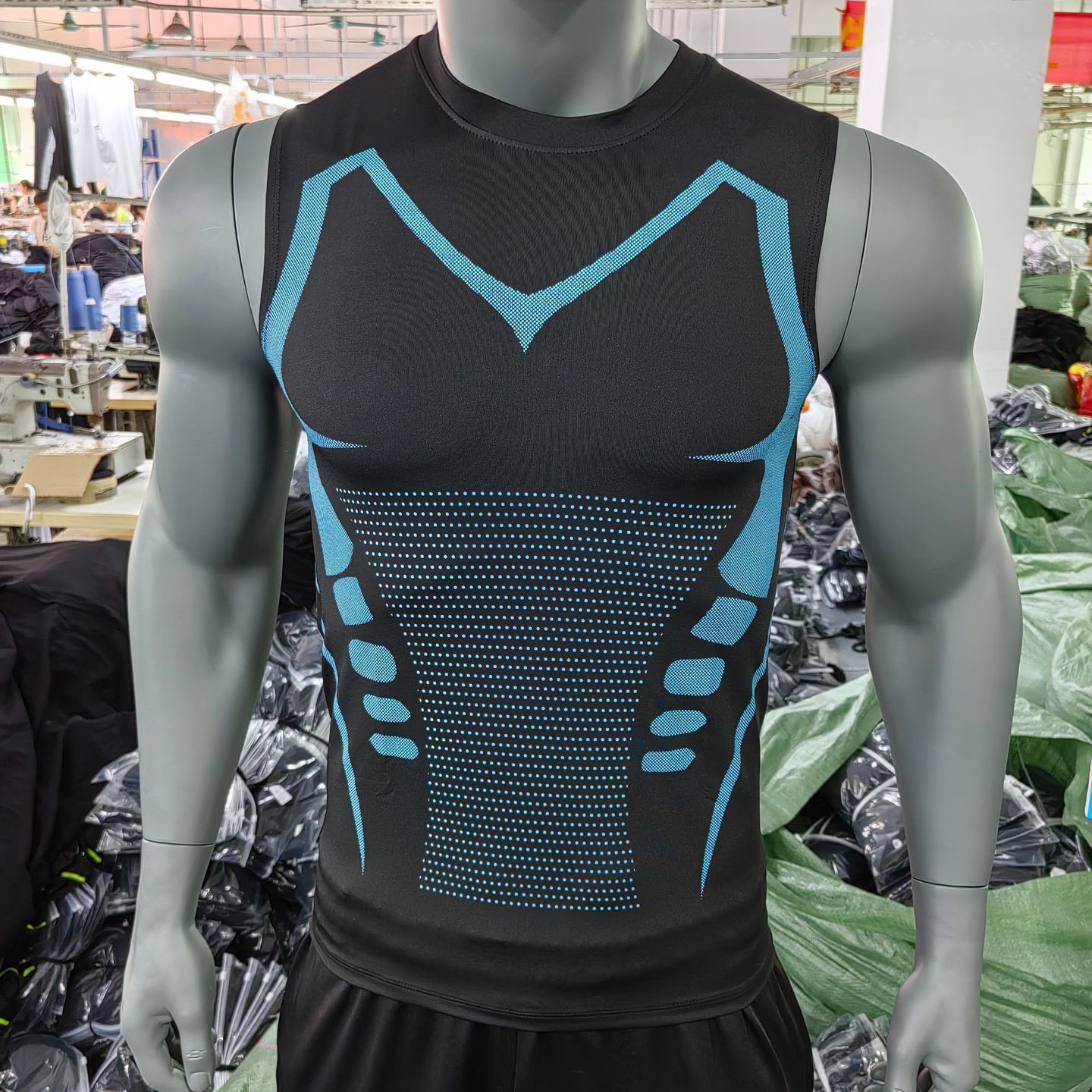 Cross-border fitness apparel: sleeveless, quick-drying, breathable, compression, and elastic athletic tank top for basketball, running, and sports training, men's style