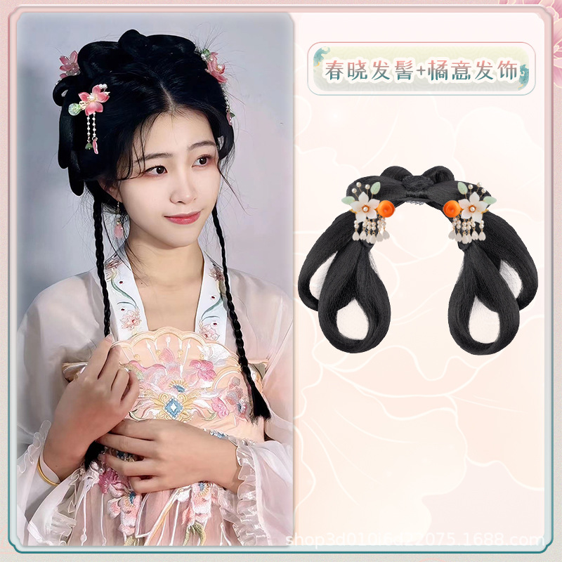 Chunxiao 부드러운 헤어 롤빵 오렌지 헤어 액세서리 쌍