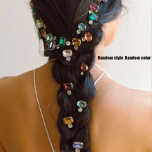 韩国刘海发夹时尚金属彩钻一字夹抓钻发卡6个一组批发百搭轻奢