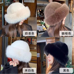 Mongolian hat women's autumn and winter cotton hat warm Mongolian hat for face small all-match ear protection northeast bucket plush basin hat