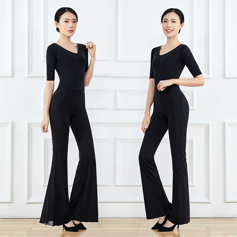 Женский костюм для тренировок с V-образным вырезом, новый стиль, костюм для тренировок этикета, подиумных танцев и практики