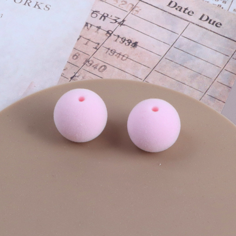 16mm彩色直孔植绒珠通孔圆珠串珠简约百搭diy饰品配件材料批发|undefined