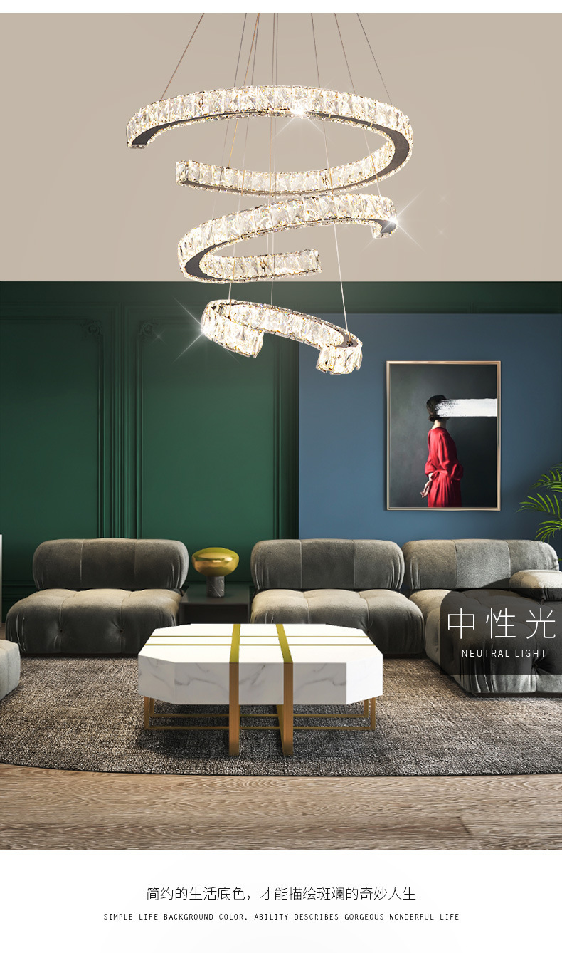 Creative Personality Crystal Chandelier Modern Minimalist Living Room Dining Room Light Fixture Luxury Bedroom Study Desk Chandelier New Arrival