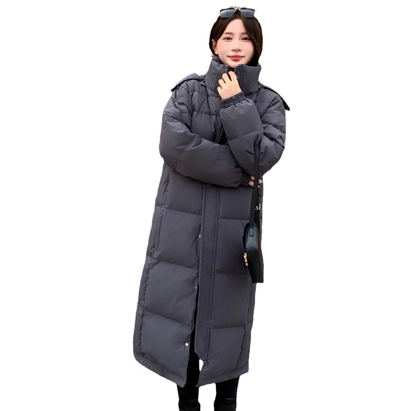 Europa y América ropa de algodón de estilo femenino sobre la rodilla suelta estilo coreano de pan de estilo de Hong Kong ropa de algodón 2024 nueva chaqueta de algodón de moda
