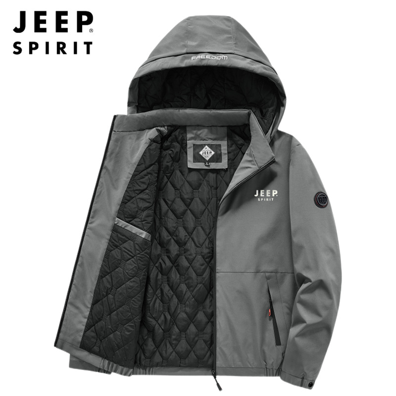 8799JEEP SPIRIT冬装棉衣男士加厚冬季棉服男中长款保暖外套棉袄