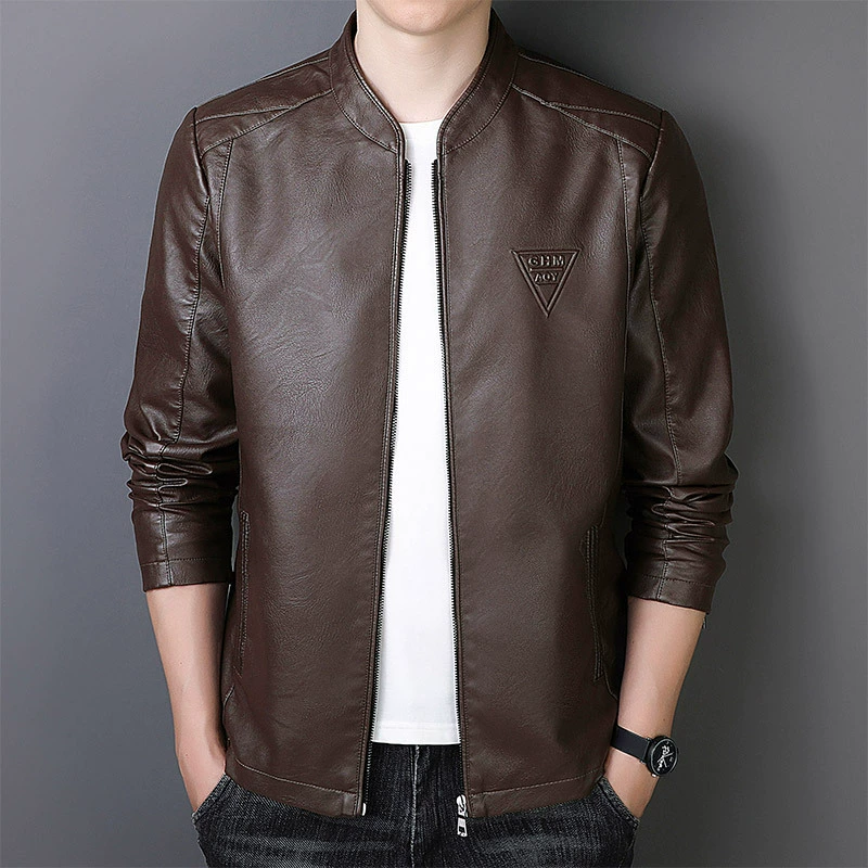 2024 water-washed leather pu leather split leather jacket essentials plus velvet thickened 1801