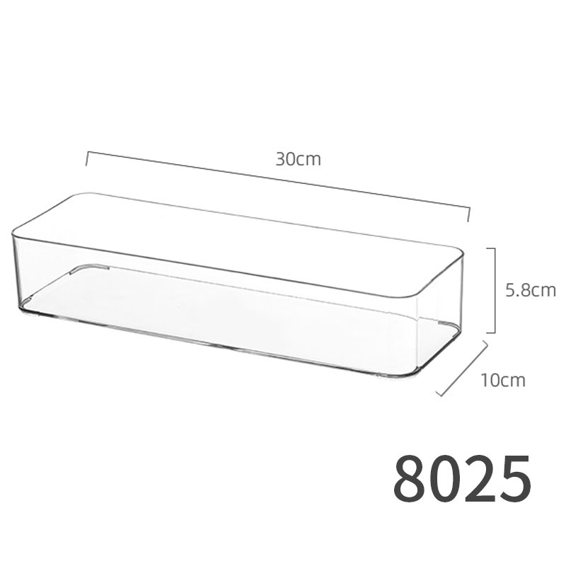8025. short transparent box-long strip 1 pet high transparency can be stacked