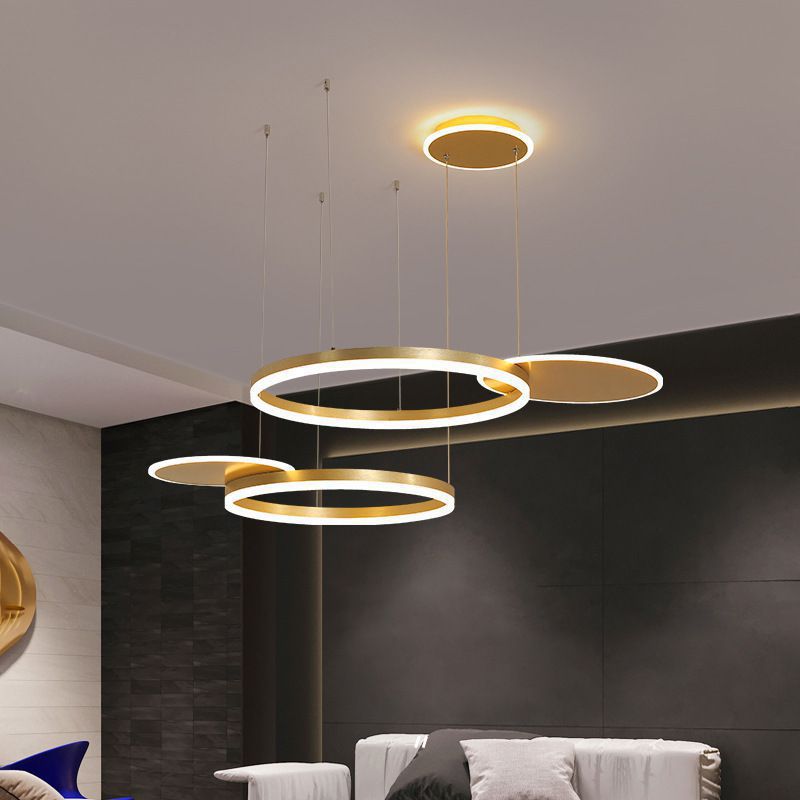 新款吊灯北欧简约现代餐厅灯饰创意个性后现代led灯圆形房间灯具