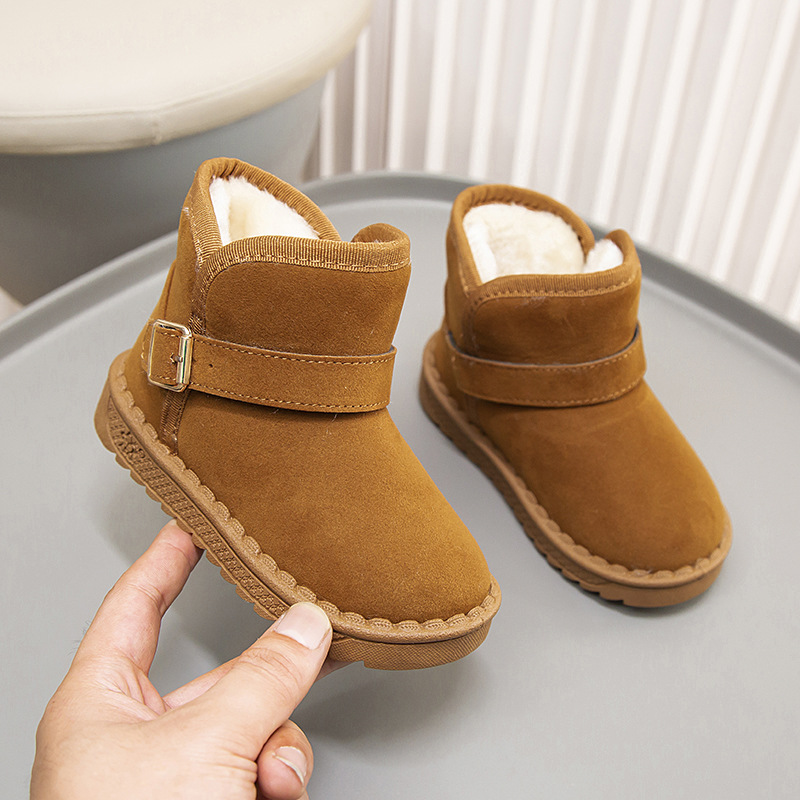 Bottes d'hiver pour filles et garçons 2024 pour enfants, chaussures en coton épais et pelucheux pour bébés_voghion.com