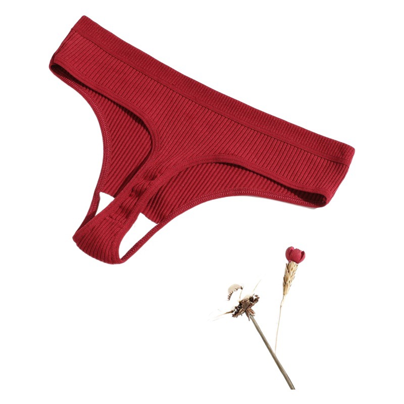 Ropa interior de mujer en forma de T de algodón puro Tanga sexy europea y americana cómoda ropa interior de mujer transpirable en forma de T de cintura baja para mujer