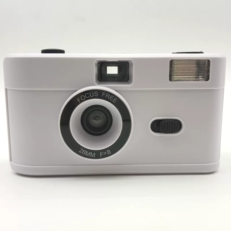 White cute retro cartoon camera for students, Birthday gift