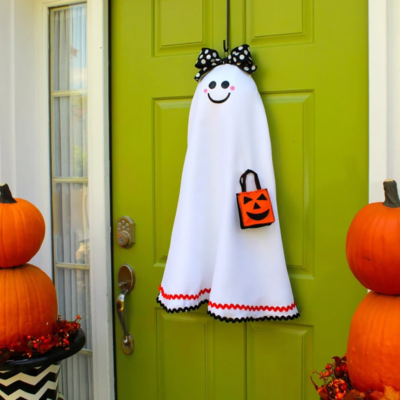 Ghost Halloween Garland simulation Ghost doll decorative Garland Halloween front door indoor scene decorative ring