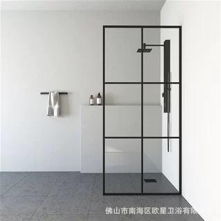 外贸出口博茨瓦纳淋浴房简约步入式浴室隔断酒店卫生间玻璃门