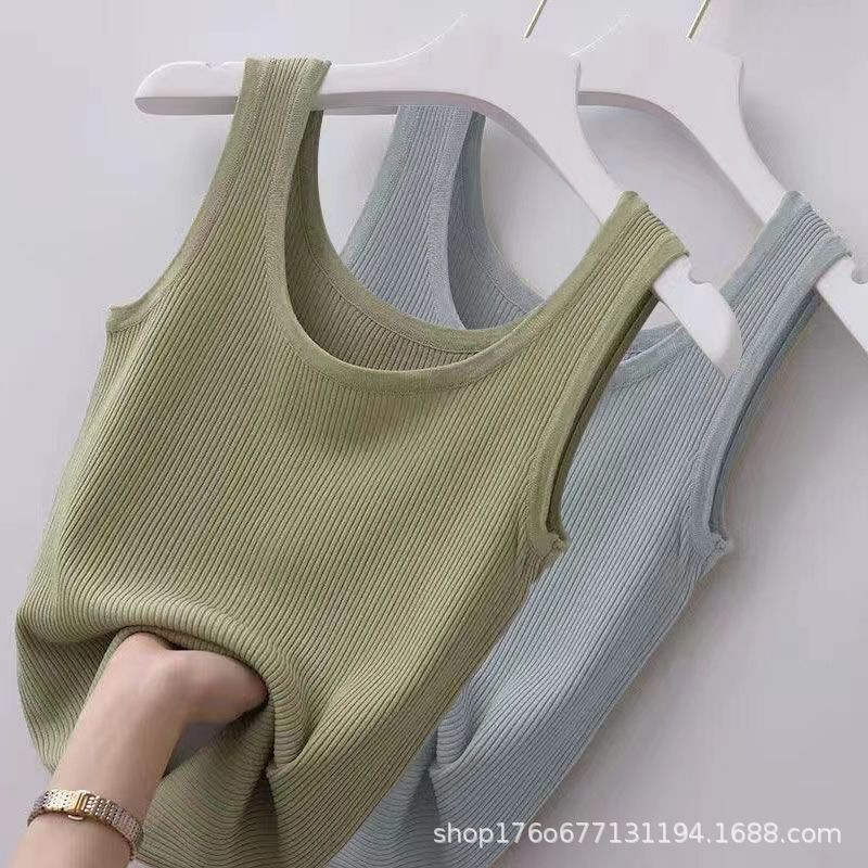 【Direct from Manufacturer】Women's Large Size Slim Fit Ribbed Camisole Tank Top for Summer, Suitable for Outerwear or Layering, Sleeveless Vest