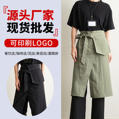 クロスボーダー起爆ロゴ防水オープンエプロン飲食コーヒー新型ネットレッド家庭用キッチン作業服エプロン