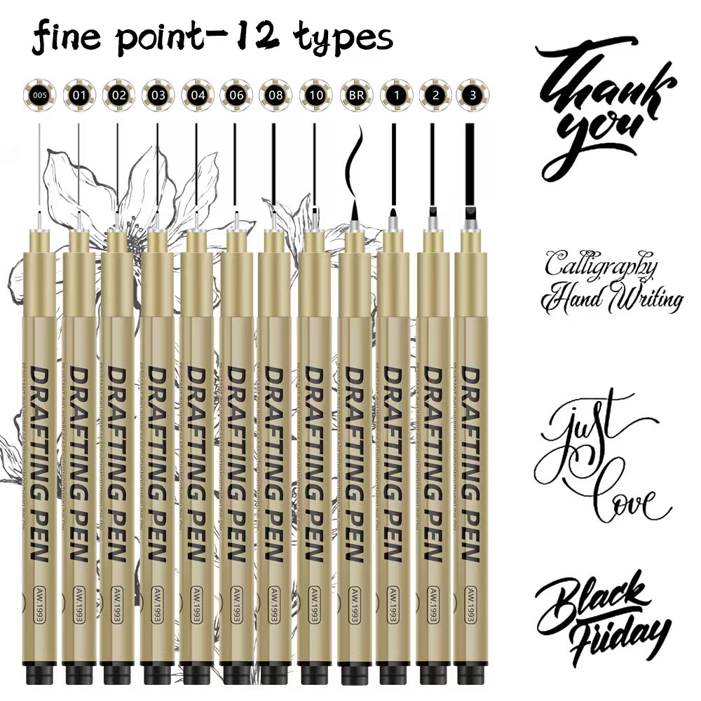 Fine Liner Pen Set for Art, Anime, Hand-Drawn Sketching, Student Use, Waterproof Sketching Pen, Single Pen