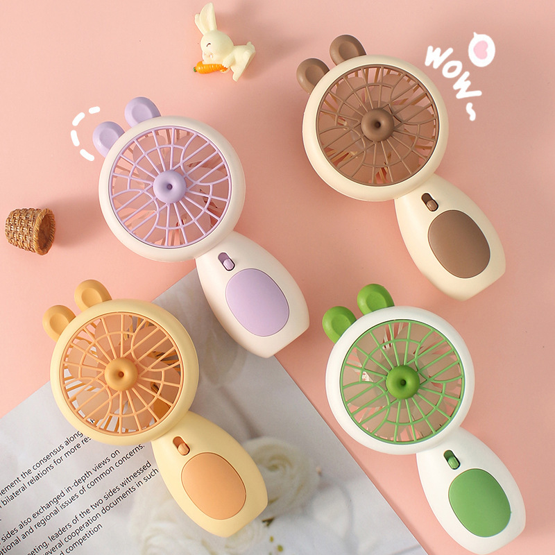 2024 New USB Charging Handheld Fan Cute Pet Style Mini Outdoor Portable Logo Printed Source Factory