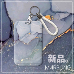 ins exquisite marble hot stamping texture creative student campus card holder bus meal card holder access control protective cover