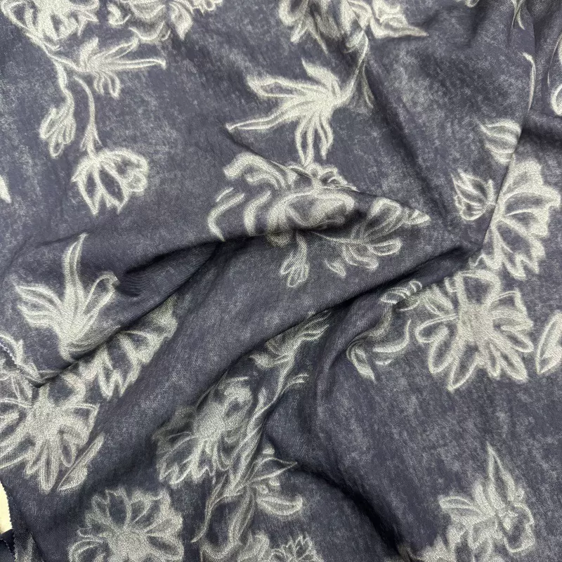 人棉锦纶印花面料 新中式国风复古花纹布料 汉服旗袍连衣裙时装用