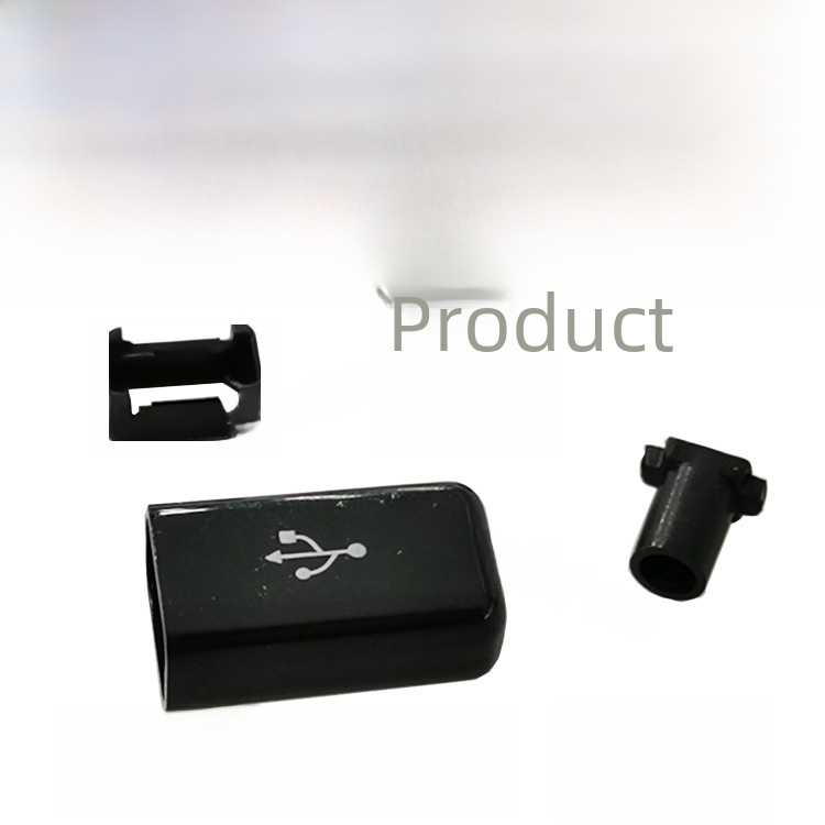 Micro USB splicing male connector, Mike 5P with black and white shells, 5-pin flat mouth plug set, charging data cable