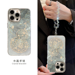 福禄葫芦手链适用苹果17promax手机壳iphone15国风16高级感14全包
