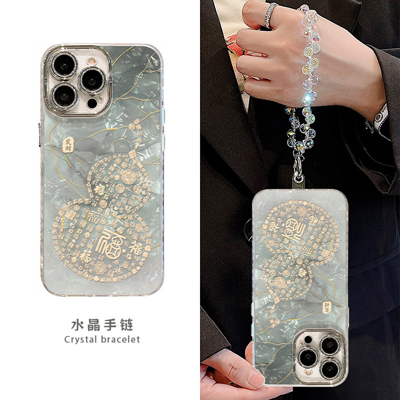 福禄葫芦手链适用苹果17promax手机壳iphone15国风16高级感14全包|undefined