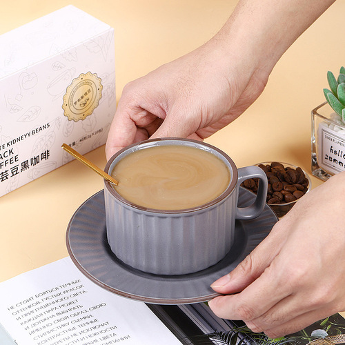 White kidney bean black coffee dietary fiber solid beverage American instant black coffee 20 packs wholesale