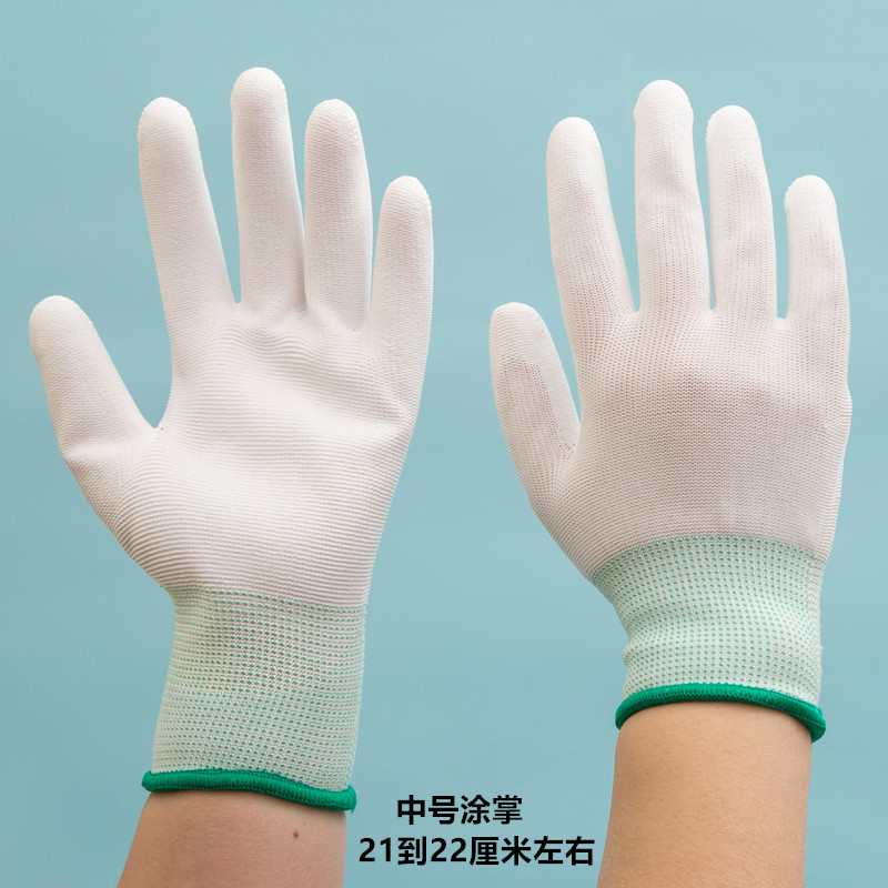 Work gloves, safety gloves, protective gloves, knitting gloves, yarn gloves, coated finger PU, coated palm, coated gloves
