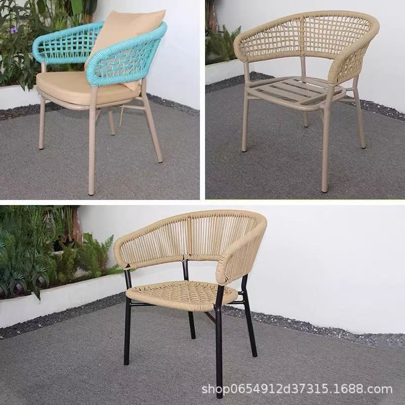 silla de caña de patio respaldo de aluminio al aire libre silla de caña terraza patio al aire libre silla de caña de jardín