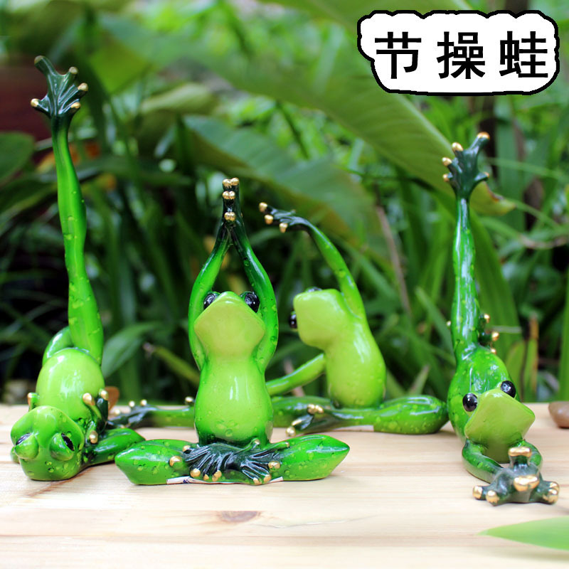 Cross-Border New Product Yoga Frog Pastoral Resin Crafts Decoration Tv Cabinet Entryway Animal Figurine Gift